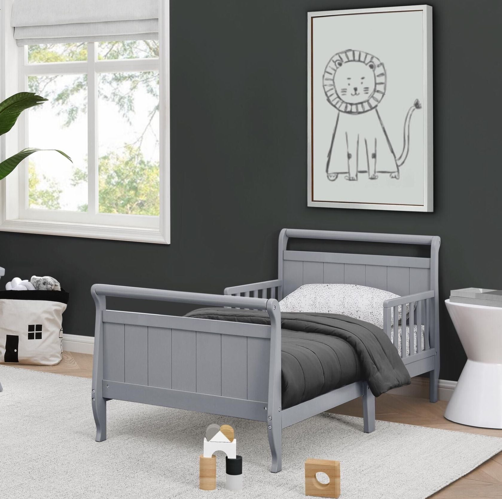 Wood Sleigh Toddler Bed