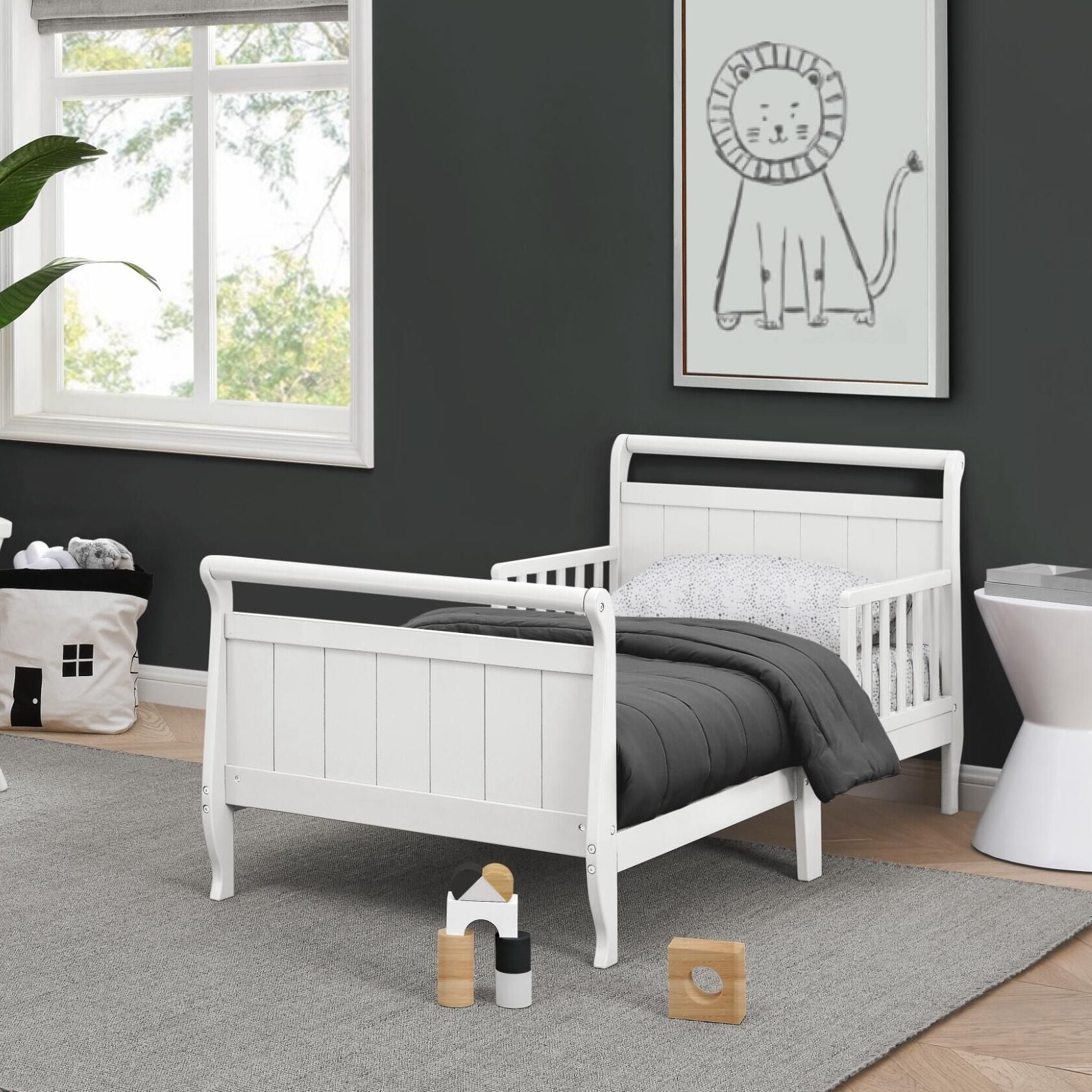 Wood Sleigh Toddler Bed