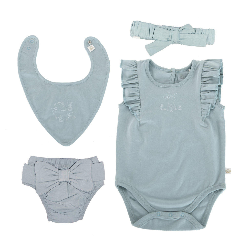 RETIRED - Kudaa Organic Frilly Gift Set - Bay Blue