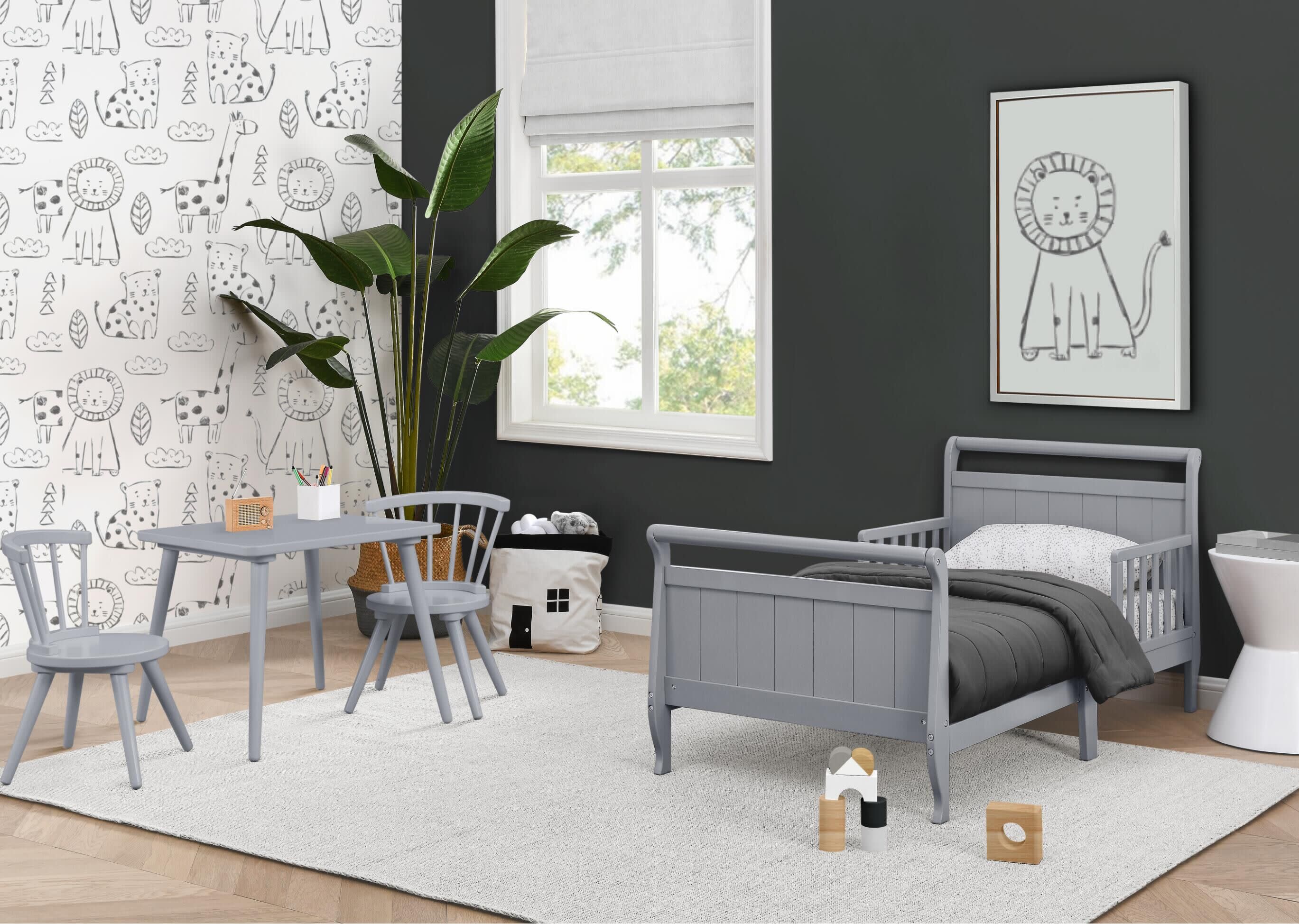 Wood Sleigh Toddler Bed
